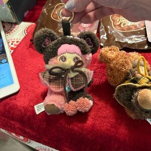 1 Maymei Tiny bear cookie plush key chain with bag no box new Strawberry Oreo